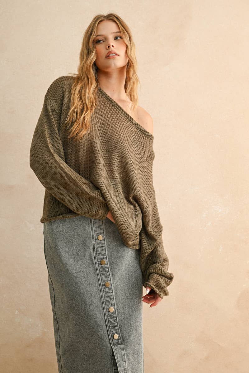 Olive Lightweight Knitted Top